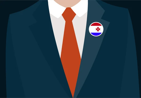 Homme d'affaires avec badge drapeau Mordovia — Image vectorielle