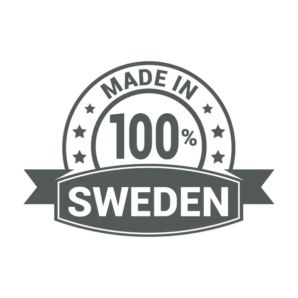 Hergestellt in Schweden - rundes Gummistempeldesign — Stockvektor