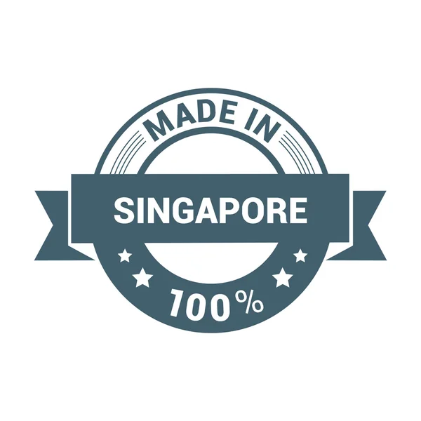 Hergestellt in Singapore - rundes Stempeldesign — Stockvektor