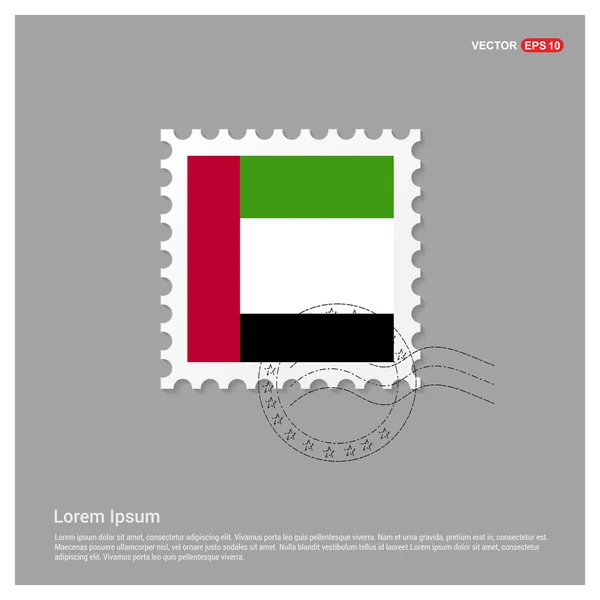 Uae Flagge Briefmarke — Stockvektor