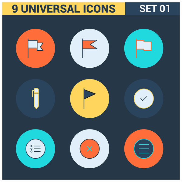 Абстрактная коллекционная квартира Universal Icon set
.