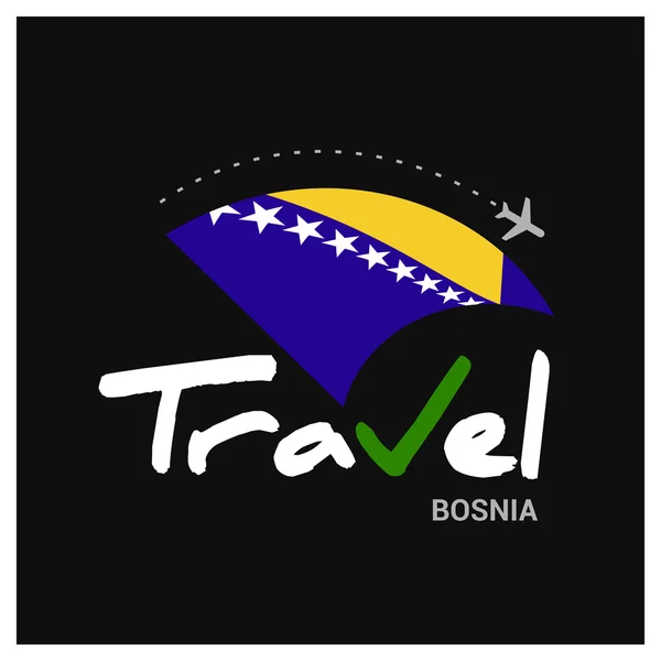 Viaggi Bosnia-Erzegovina Simbolo — Vettoriale Stock