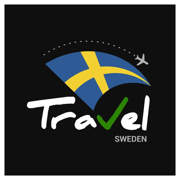 Viajes Suecia Símbolo — Vector de stock