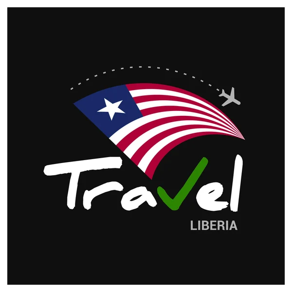 Logo perusahaan travel Liberia - Stok Vektor