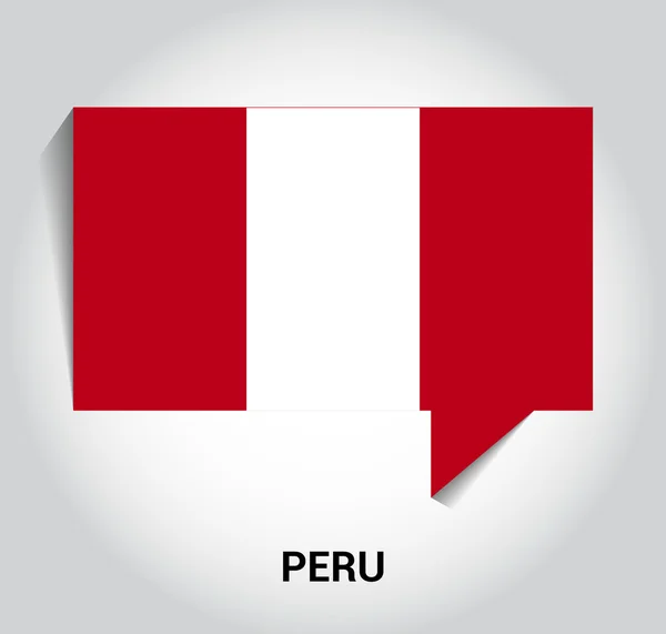 Tiga dimensi 3d Bendera Peru - Stok Vektor