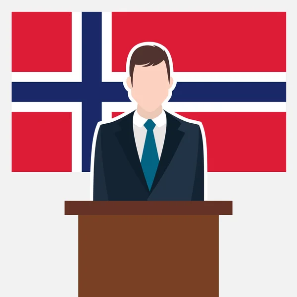 Geschäftsmann mit Norwegen-Fahne — Stockvektor