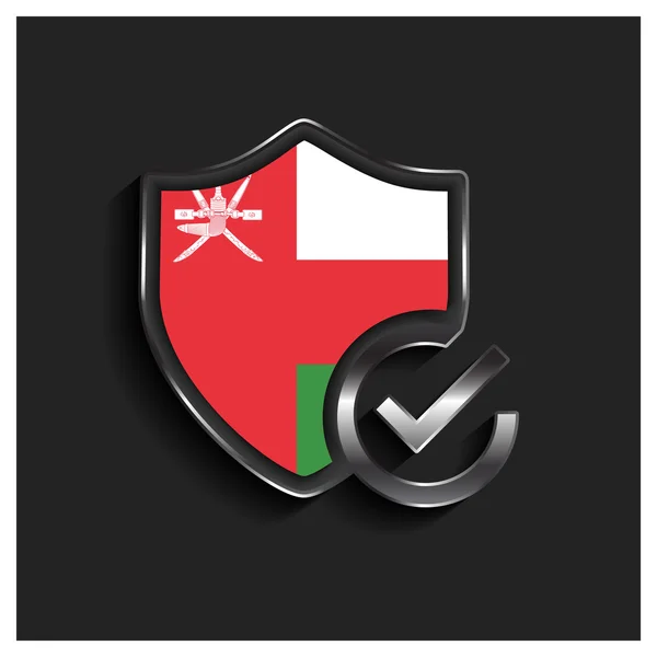 Εντάξει, ασφαλείας shield σημαία του Ομάν — Διανυσματικό Αρχείο