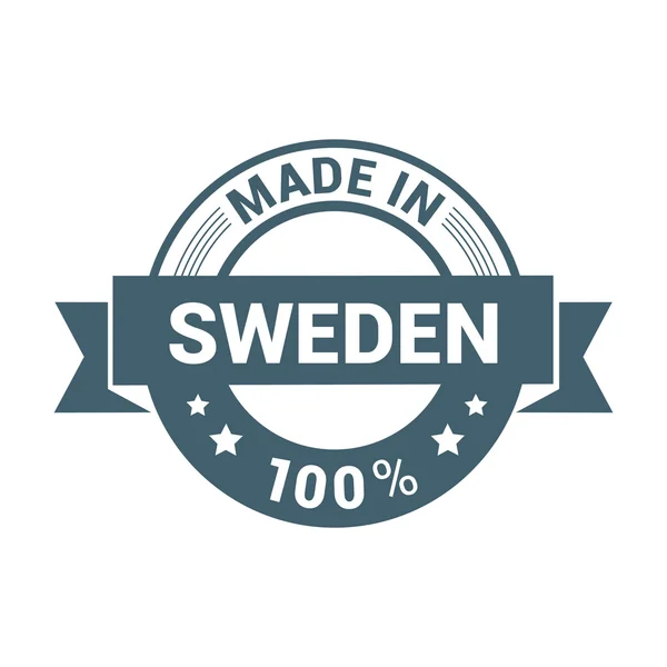 Έκανε στη Σουηδία - στρογγυλή σφραγίδα καουτσούκ σχεδιασμού — Διανυσματικό Αρχείο