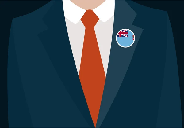 Businessman with Fiji flag badge — Stock Vector