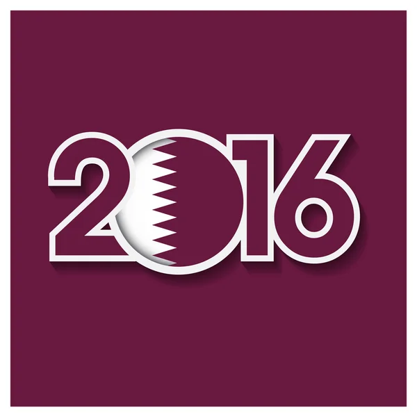 2016 år med Qatar flagga — Stock vektor