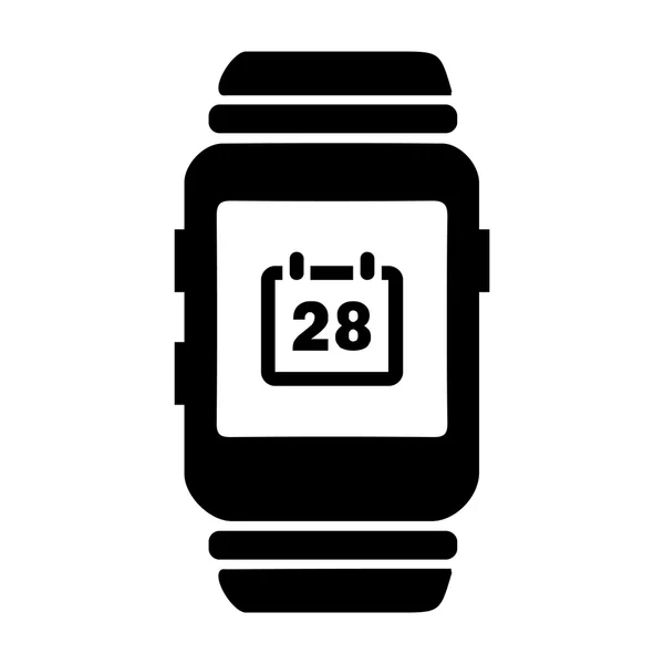Icône de calendrier sur montre intelligente — Image vectorielle