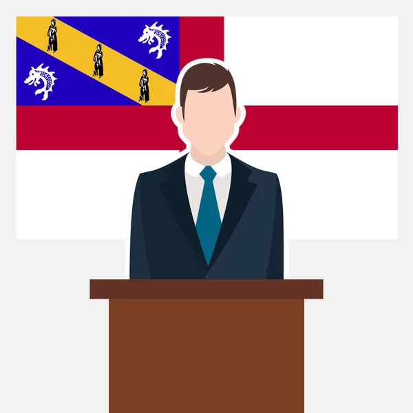 Businessman with Herm flag — Stock Vector