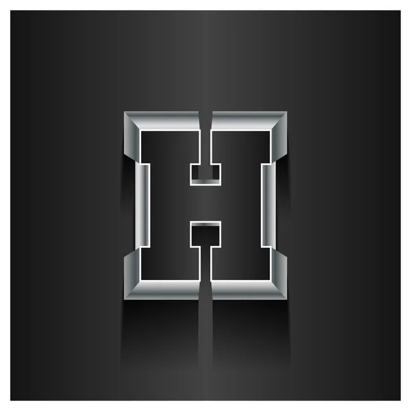 Letter H logo. Alphabet 3D logotype — Stock Vector