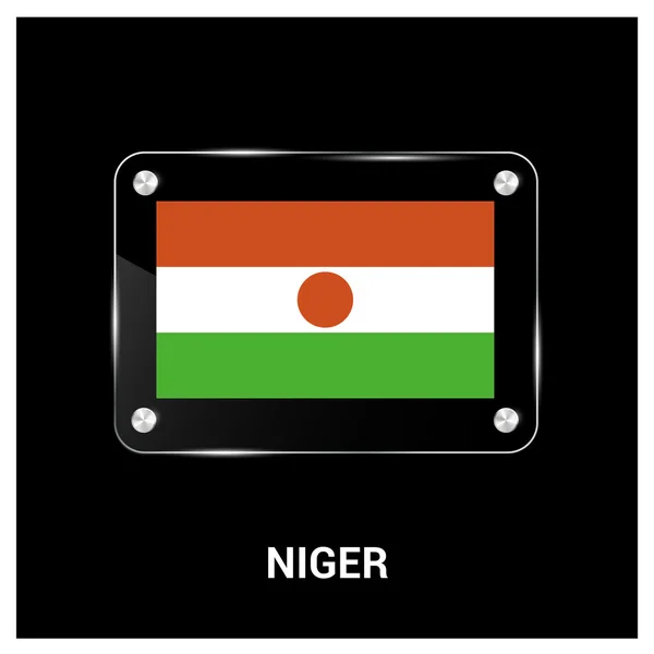 Vlajka Nigeru skleněná deska — Stockový vektor