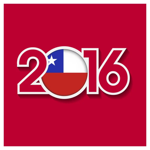 2016 rok s Chile vlajky — Stockový vektor