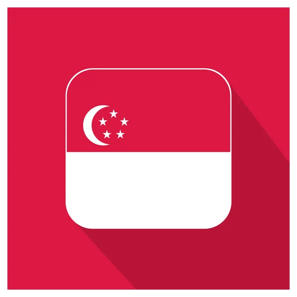 Singapur bayrağı düğmesi — Stok Vektör