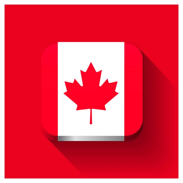 加拿大国旗按钮 — 图库矢量图片