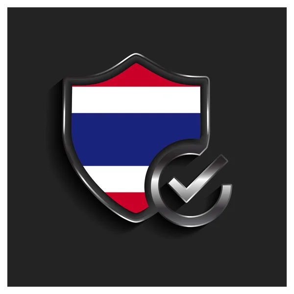 Ok security shield Thailand flag — Stock vektor