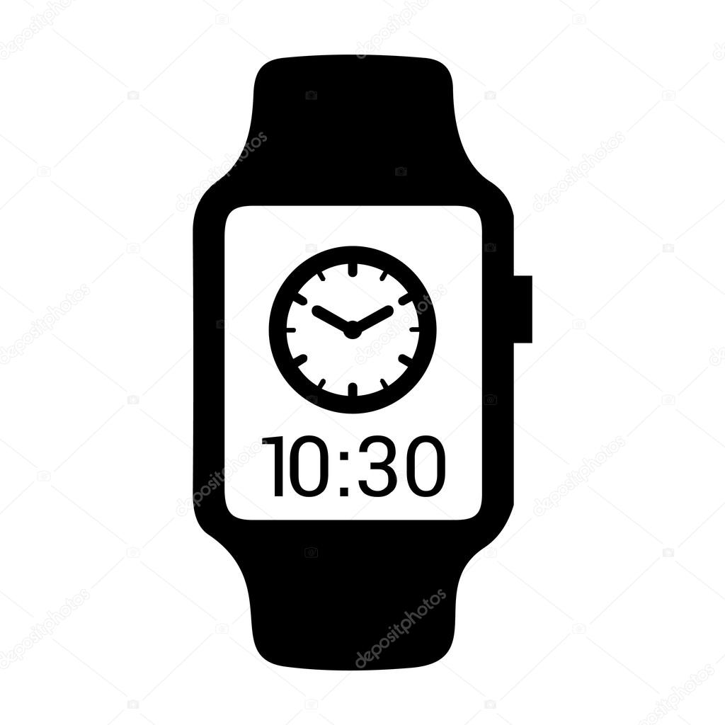 Watch time icon on smart watch.