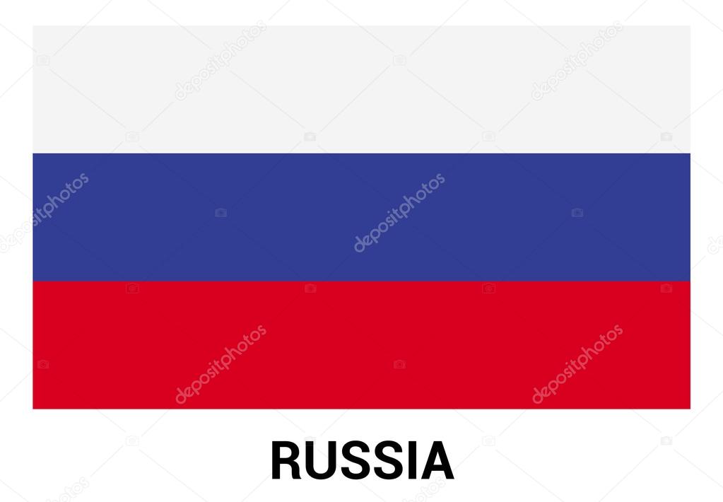 Russia flag in official colors