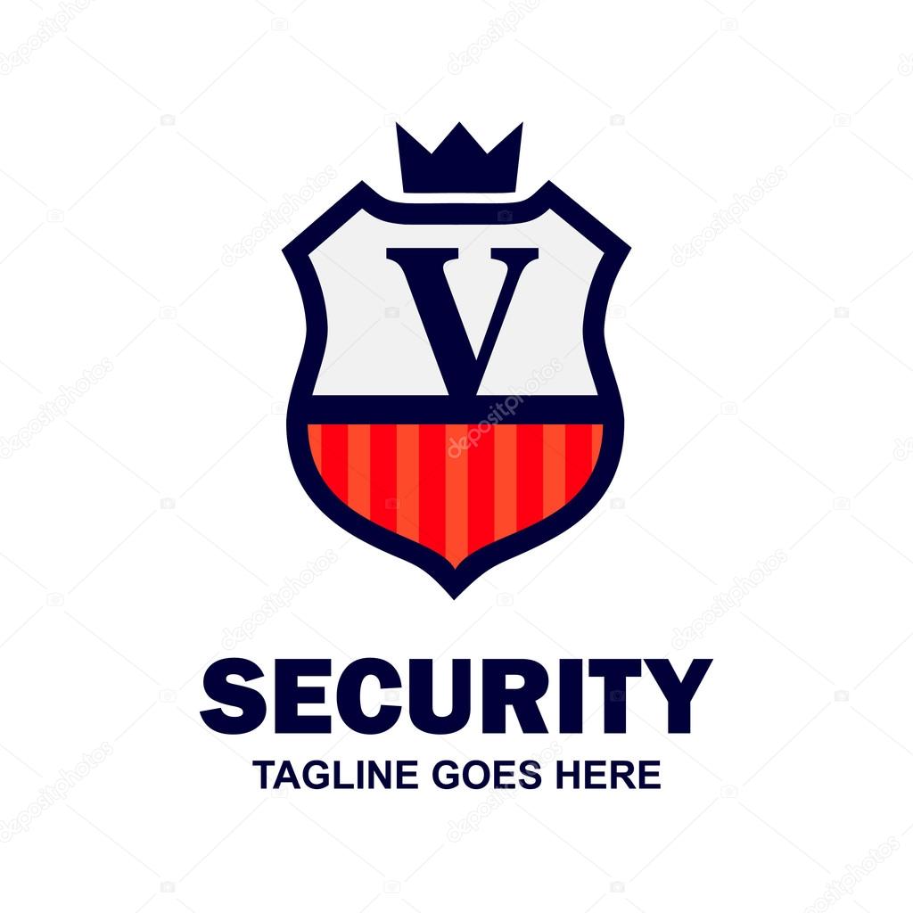 King Security Logo. Abstract secure shield logo design