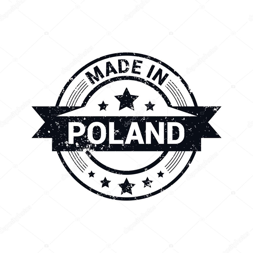 Made in Poland Round rubber stamp — Stock Vector © ibrandify 93975476
