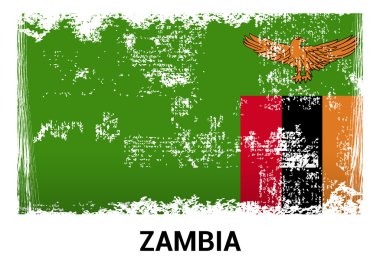 Zambiya grunge bayrak resmi renklerde