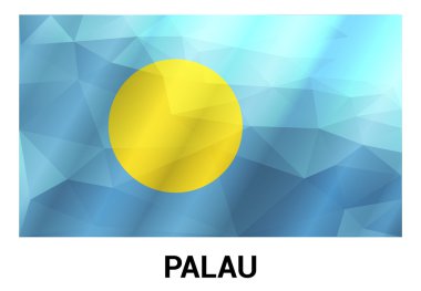 Palau bayrak, geometrik çokgen şekiller.