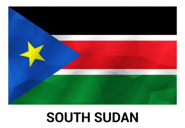 Güney Sudan bayrağı, geometrik çokgen şekiller.