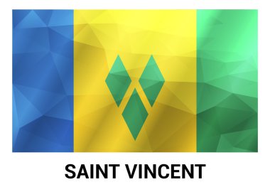 Saint Vincent Flag, geometrik çokgen şekiller.