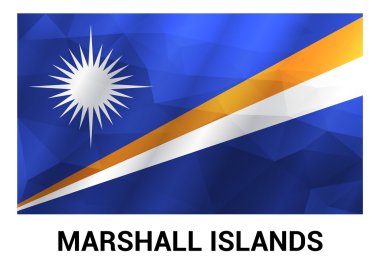 Marshall Adaları bayrağı, geometrik çokgen şekiller.