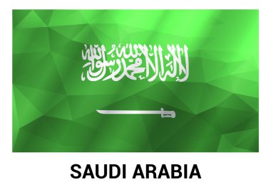 Suudi Arabistan bayrağı, geometrik çokgen şekiller.