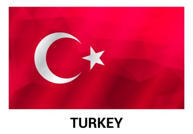 Türkiye bayrağı, geometrik çokgen şekiller.