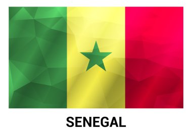 Senegal bayrak, geometrik çokgen şekiller.