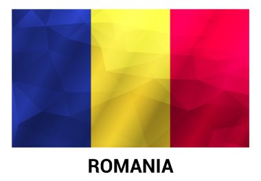 Romanya bayrağı, geometrik çokgen şekiller.