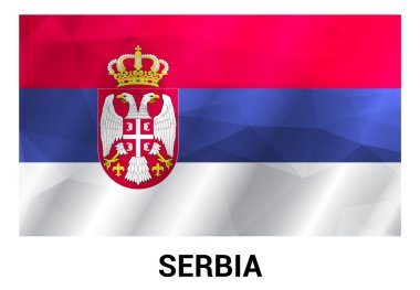 Sırbistan bayrağı, geometrik çokgen şekiller.