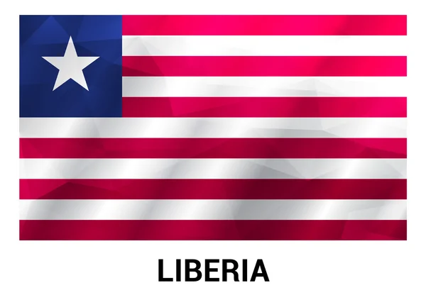 Liberia Drapeau, formes géométriques polygonales . — Image vectorielle