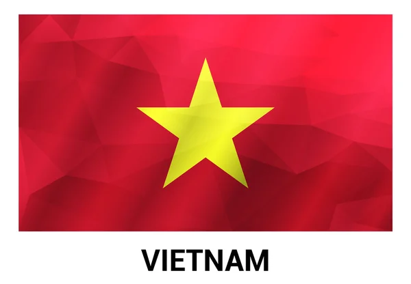 Vietnámi zászló, geometriai poligonális alakzatok. — Stock Vector
