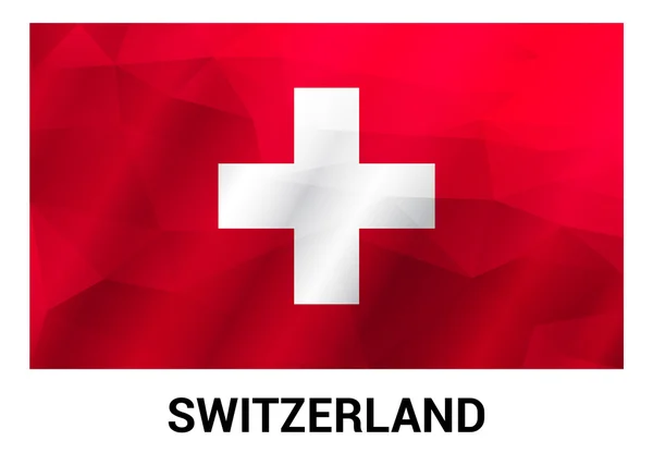 Schweiz flagga, geometriska månghörnigt former. — Stock vektor