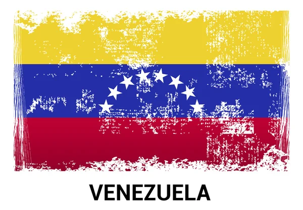 Vlag van Venezuela grunge in officiële kleuren — Stockvector