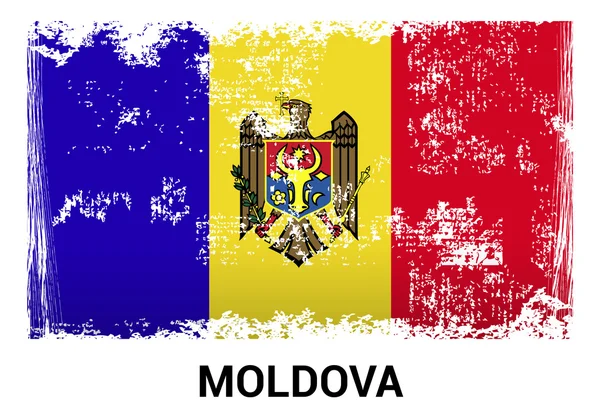 Moldavia bandera grunge — Vector de stock