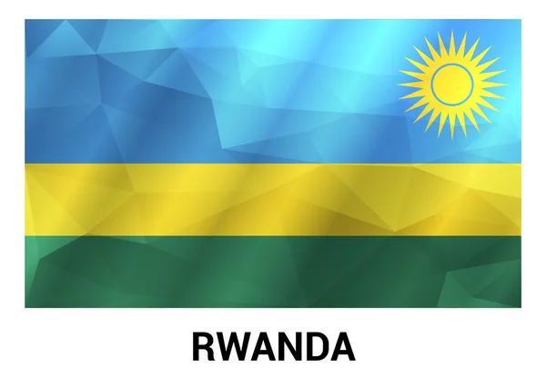 Rwandas flagga, geometriska månghörnigt former. — Stock vektor