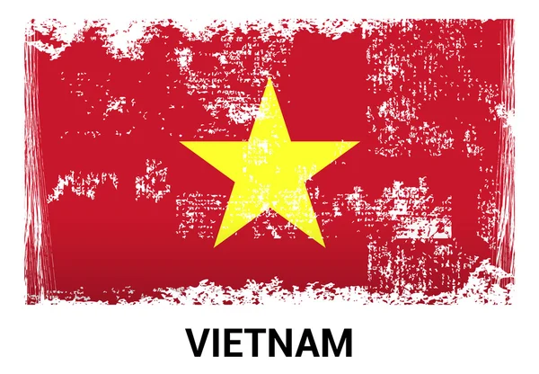 Bandera grunge Vietnam en colores oficiales — Vector de stock
