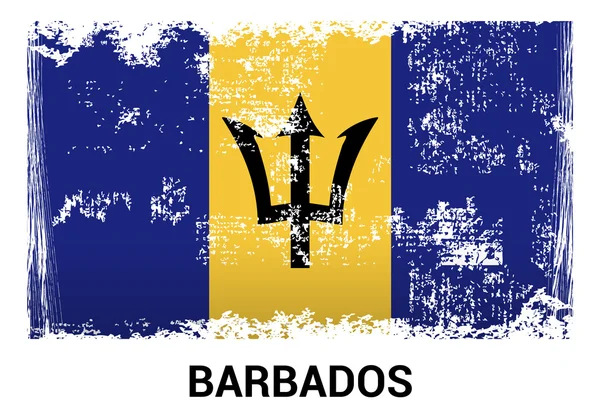 Barbados Grunge Flagge — Stockvektor