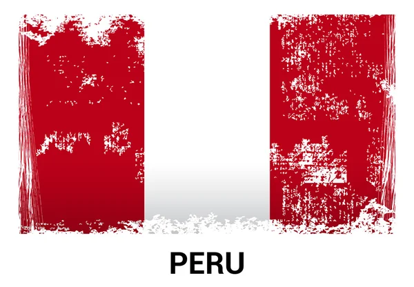 Peru grunge flagga — Stock vektor