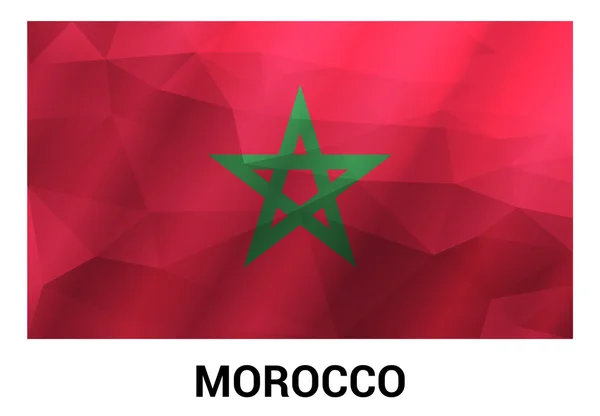 Marokkanische Flagge, geometrische polygonale Formen. — Stockvektor