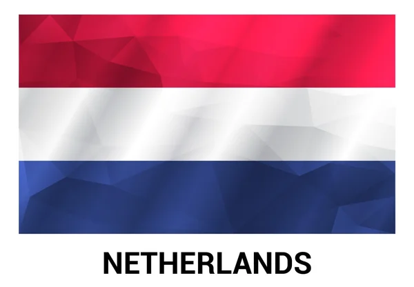 Nederländerna flagga, geometriska månghörnigt former — Stock vektor