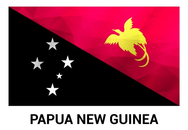 Papua Nya Guineas flagga, geometriska månghörnigt former. — Stock vektor