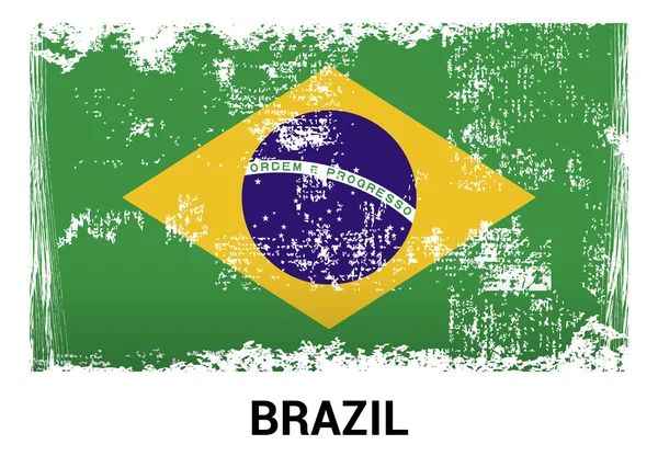 Brazilië grunge vlag — Stockvector