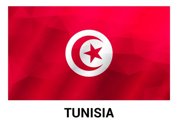 Tunisia Flag, geometric polygonal shapes. — Stock Vector